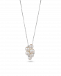 6.85 ct Platinum Akoya Pearl Cluster Drop Pendant Necklace