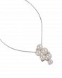 6.85 ct Platinum Akoya Pearl Cluster Drop Pendant Necklace