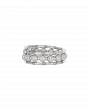 Platinum Textured Beaded Wrap Ring Modern