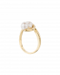 K18 Yellow Gold Akoya Baby Pearl Curve Ring