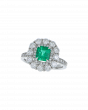 Emerald Minimalistic Ring for Women In Platinum