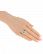 Emerald Minimalistic Ring for Women In Platinum