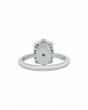 Oval Ruby Platinum Ring In Minimal Diamond Detailing