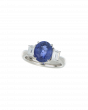 Oval Blue Sapphire Platinum Ring for Proposal Day
