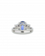 Oval Blue Sapphire Platinum Ring for Proposal Day