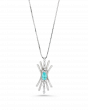 Paraiba Pendant In Pear-Cut With Platinum Necklace