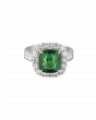 Cushion-Cut Tsavorite Ring with 5.59 CT of Platinum