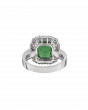 Cushion-Cut Tsavorite Ring with 5.59 CT of Platinum