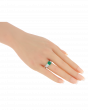 Square-Cut Emerald Platinum Ring For Engagement