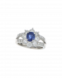 40231  Platinum Blue Sapphire & Diamond Ring  1.11ct Center Stone