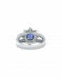 Blue Sapphire Blossom Ring With Diamond Detailing
