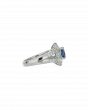 40231  Platinum Blue Sapphire & Diamond Ring  1.11ct Center Stone