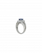 40231  Platinum Blue Sapphire & Diamond Ring  1.11ct Center Stone
