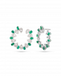 2.02 Ct Emerald & Diamond Wreath Earrings