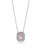 Padparadscha Stone Minimalistic Pendant With Emerald Cut