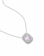 Padparadscha Stone Minimalistic Pendant With Emerald Cut