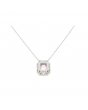 Padparadscha Stone Minimalistic Pendant With Emerald Cut