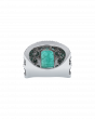 Layered Emerald And Diamond Ring In Platinum