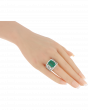 Layered Emerald And Diamond Ring In Platinum