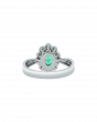 Emerald Premium Platinum Ring with Diamond Petals