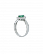 Emerald Premium Platinum Ring with Diamond Petals