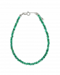 Platinum Bracelet with Green Bead Gemstone