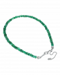Platinum Bracelet with Green Bead Gemstone
