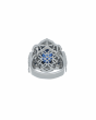 Blue Sapphire Platinum Wedding Ring In Cushion-Cut