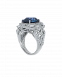 Blue Sapphire Platinum Wedding Ring In Cushion-Cut