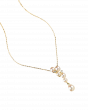 K18 Yellow Gold Akoya Baby Pearl Vertical Pendant Necklace