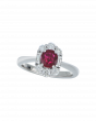 Premium Round-Shaped Ruby Ring In Platinum