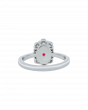 Premium Round-Shaped Ruby Ring In Platinum