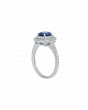 Platinum Blue Sapphire Engagement Ring In Cushion Cut 