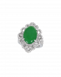 Jade Platinum Ring With Designer Diamond Halo