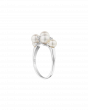 Platinum Akoya Baby Pearl Cluster Ring - Round Pearls
