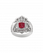 Ruby No Heat Ring With Designer Platinum Band