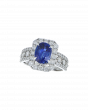 Sri Lankan Blue Sapphire Platinum Ring In Oval Motif