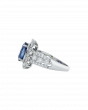 Sri Lankan Blue Sapphire Platinum Ring In Oval Motif