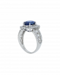 Sri Lankan Blue Sapphire Platinum Ring In Oval Motif