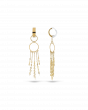 Tassel Dangling Earrings in Two-Tone Gold