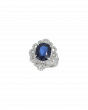 40060 Sapphire Platinum Statement Ring 11.23ct Sapphire & 2.13ct Diamonds
