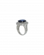 40060 Sapphire Platinum Statement Ring 11.23ct Sapphire & 2.13ct Diamonds