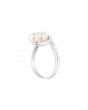 Platinum Akoya Baby Pearl Curved Ring 3ct