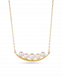 Yellow Gold Akoya Pearl Bar Necklace