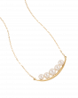 Yellow Gold Akoya Pearl Bar Necklace