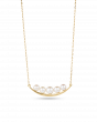 Yellow Gold Akoya Pearl Bar Necklace