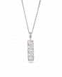 Platinum 3.15 ct Pearl Bar Pendant Necklace
