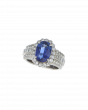 40111 Platinum Oval Sapphire Ring 4.54ct Sapphire - 1.38ct Diamonds