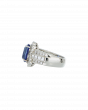 40111 Platinum Oval Sapphire Ring 4.54ct Sapphire - 1.38ct Diamonds
