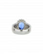 40111 Platinum Oval Sapphire Ring 4.54ct Sapphire - 1.38ct Diamonds